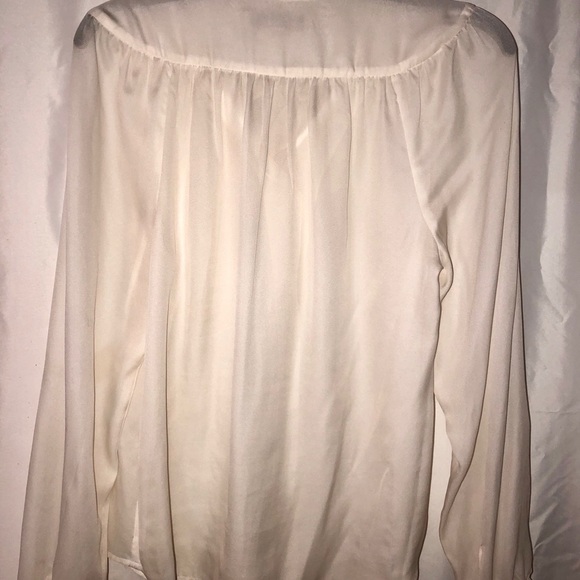 Cream ruffle bow front button up - Picture 2 of 2